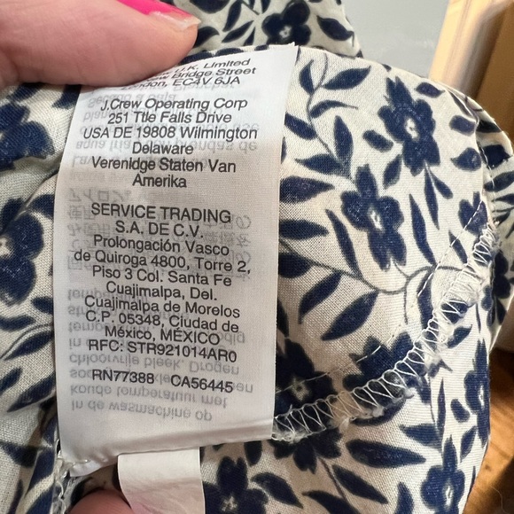 J. Crew Tie Front Floral Work Top Short Sleeve - Picture 6 of 6